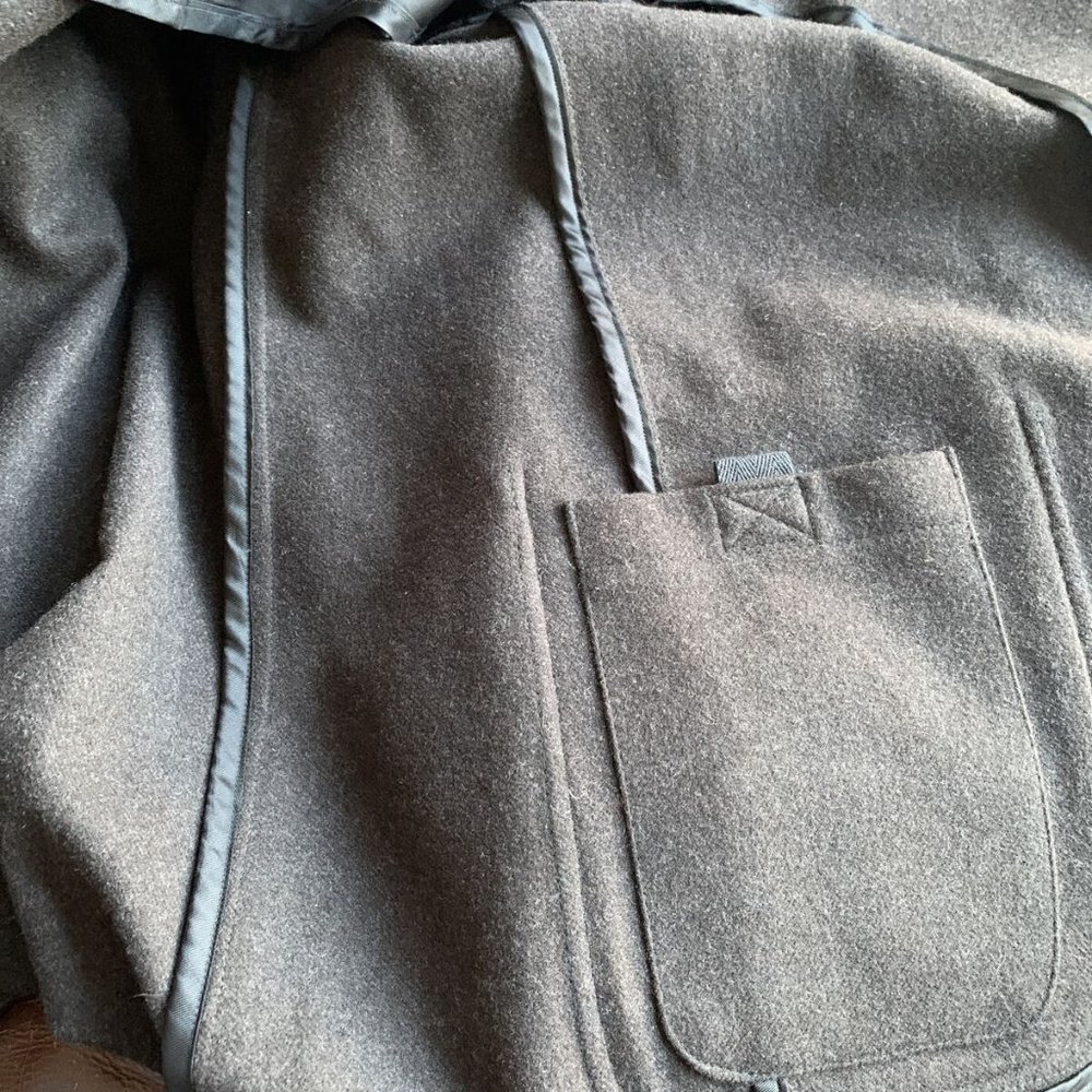 009 - Hackett London Coat Jacket Size 46 Regular Dark Brown Pure Wool Unlined - Picture 8 of 8
